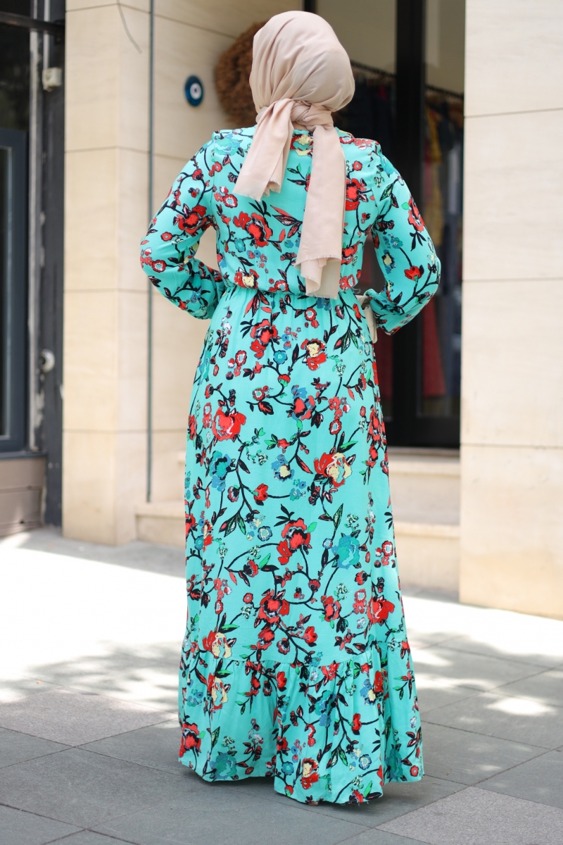 Mirana Yeşil Viskon Elbise