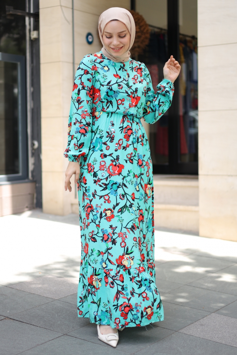 Mirana Yeşil Viskon Elbise