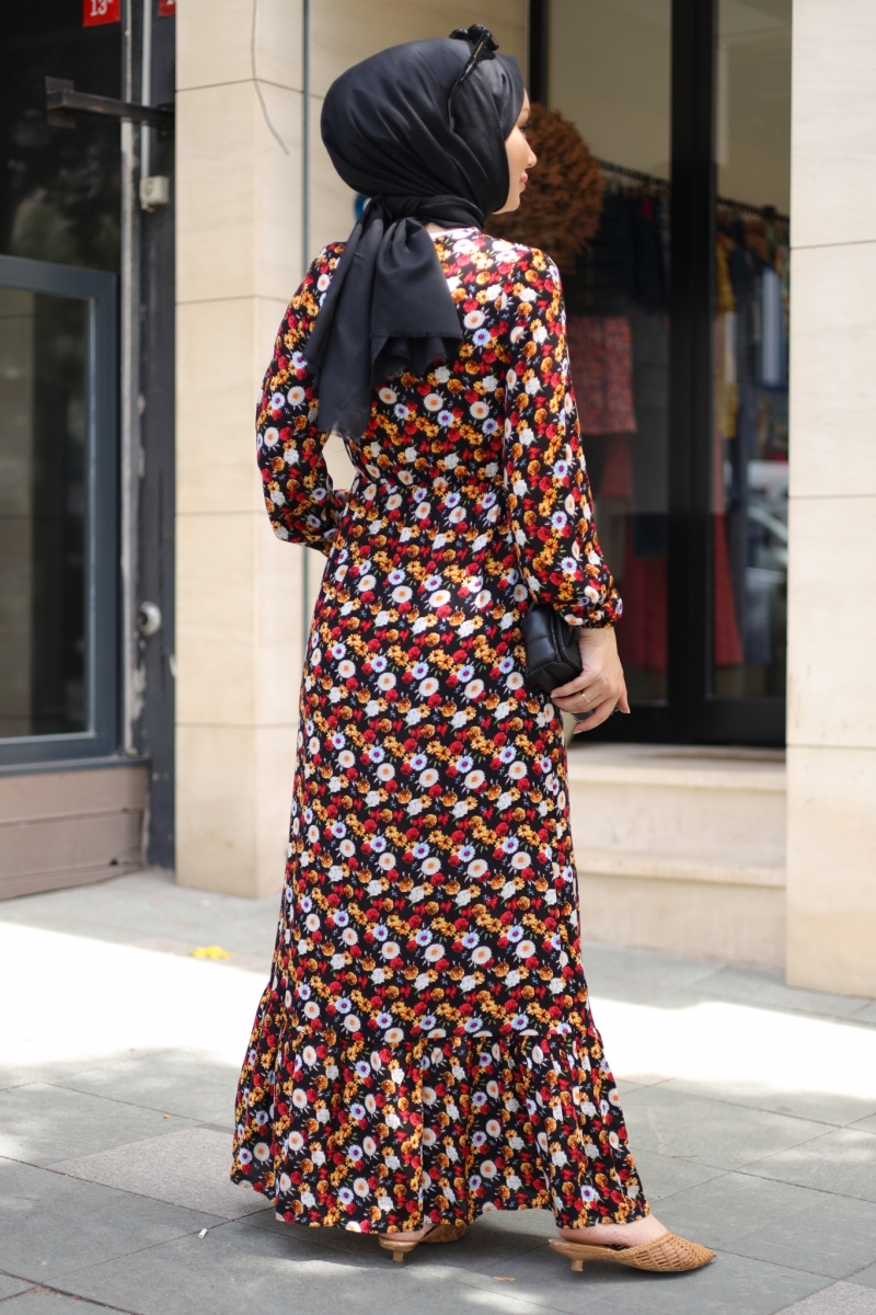 Mirana Siyah Viskon Elbise