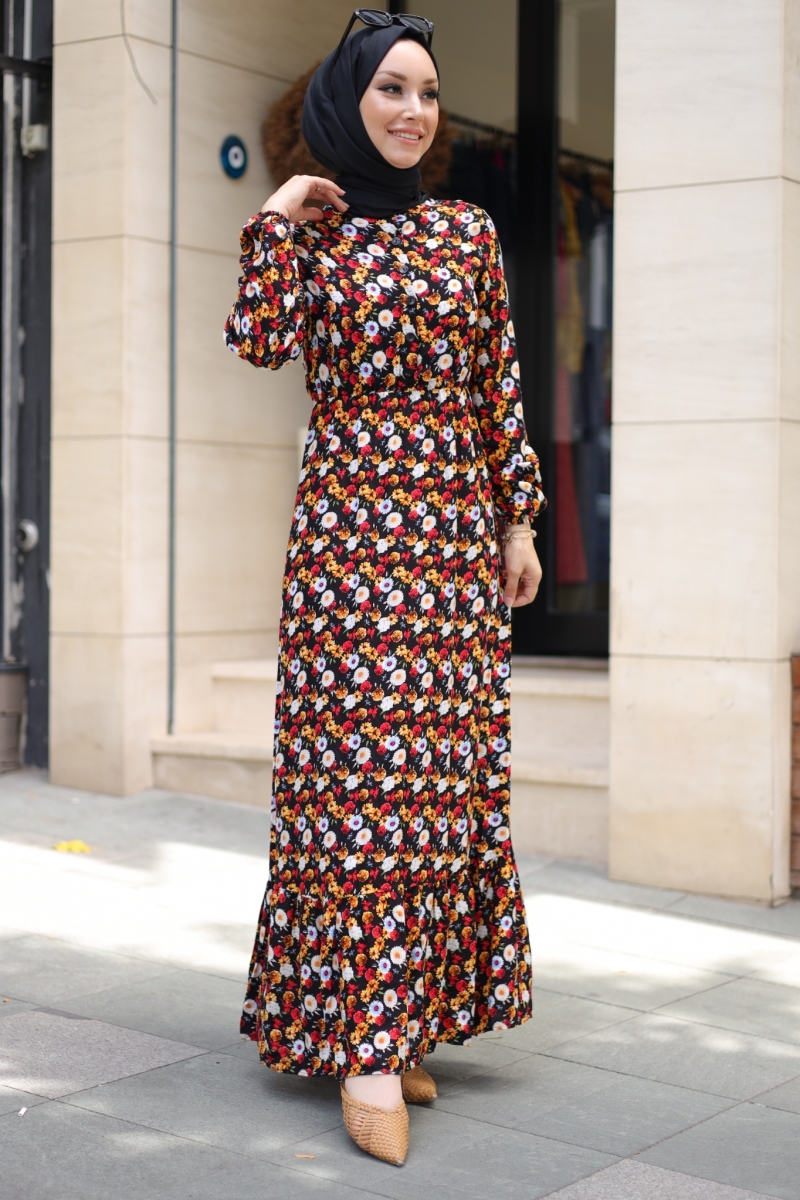 Mirana Siyah Viskon Elbise