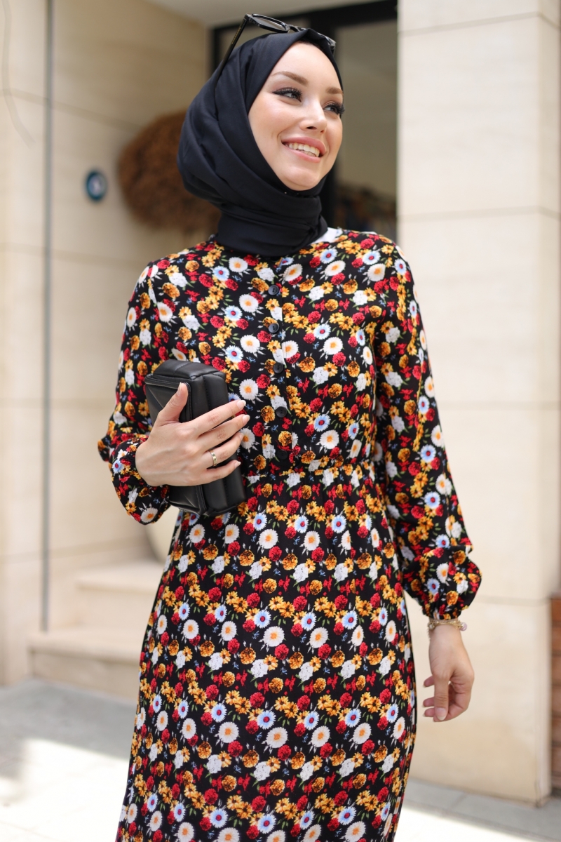 Mirana Siyah Viskon Elbise