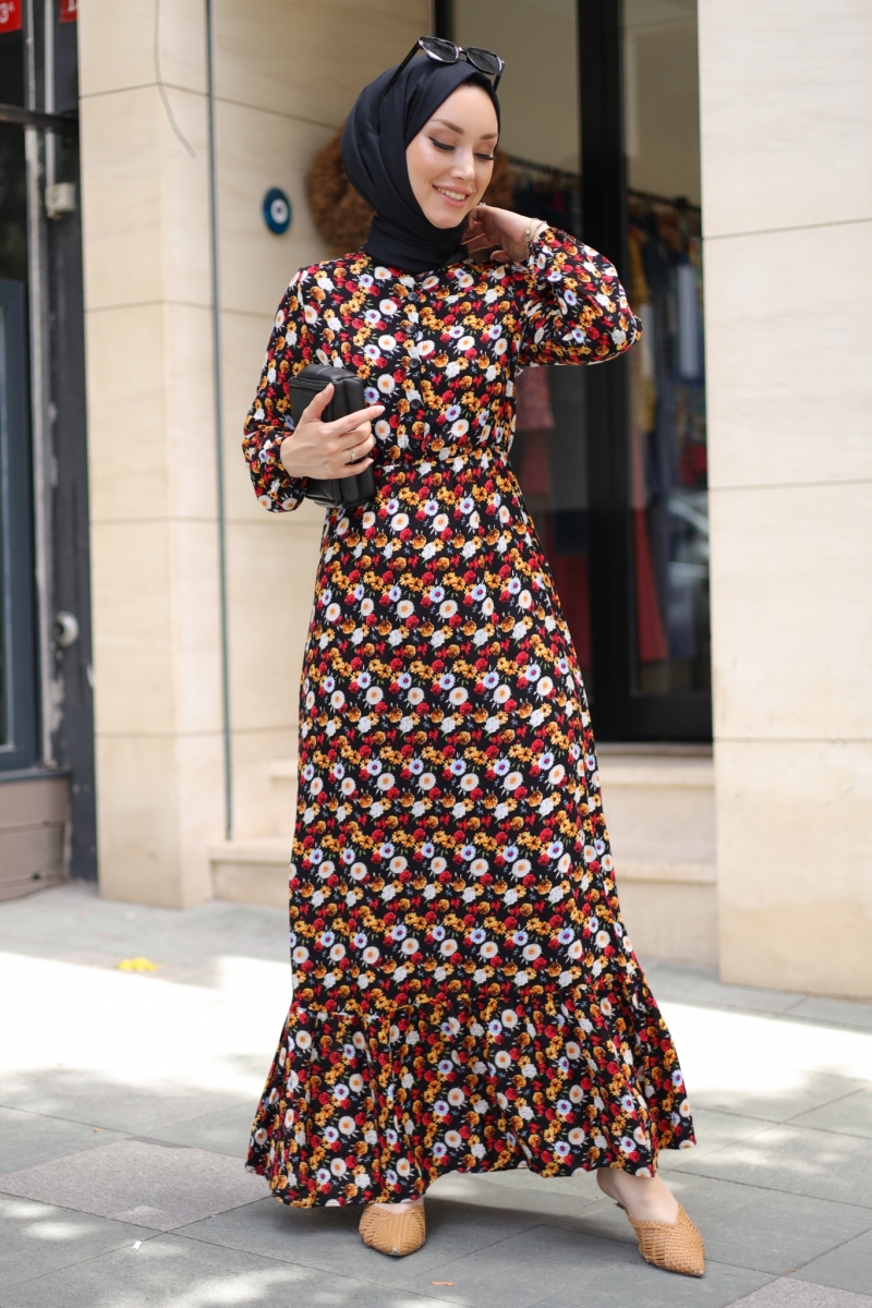 Mirana Siyah Viskon Elbise