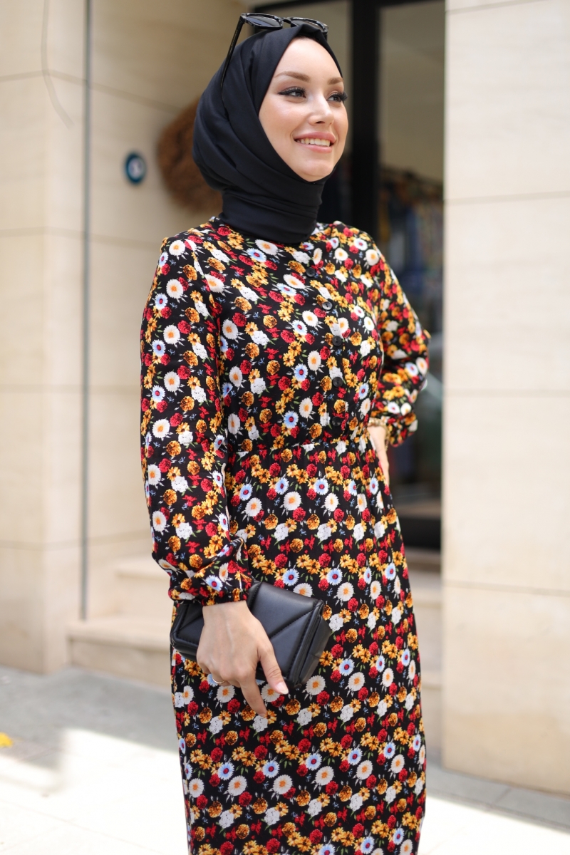 Mirana Siyah Viskon Elbise