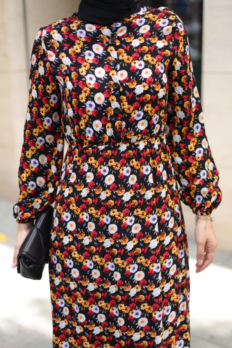 Mirana Siyah Viskon Elbise