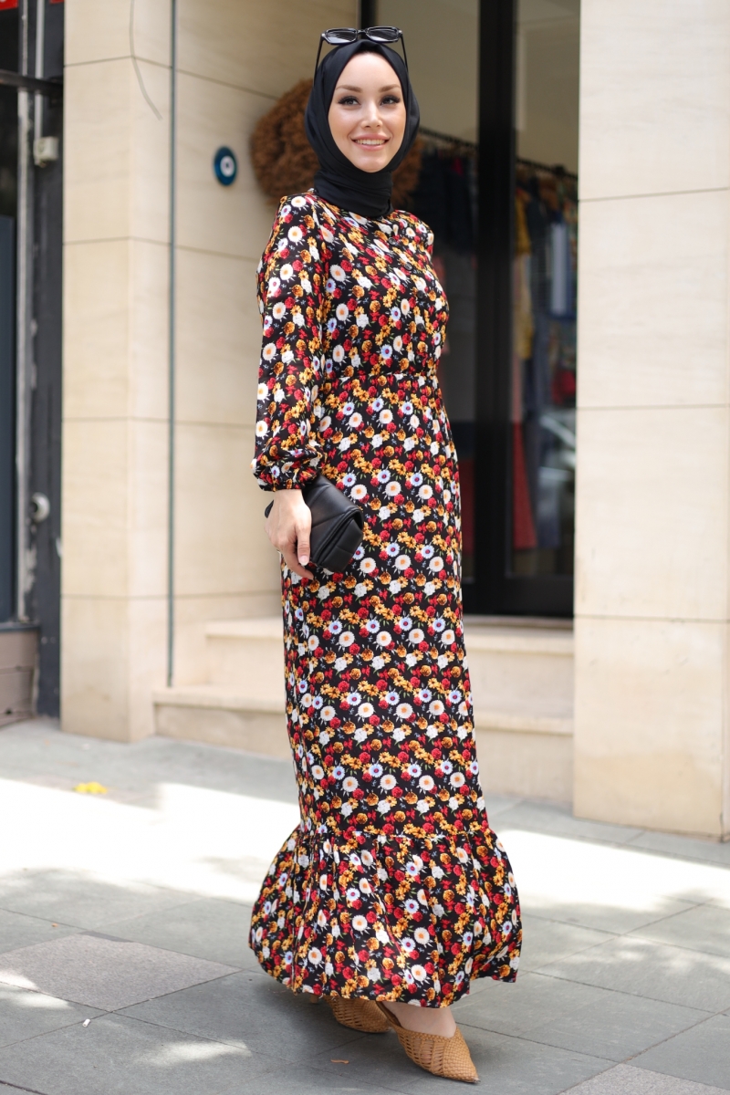 Mirana Siyah Viskon Elbise