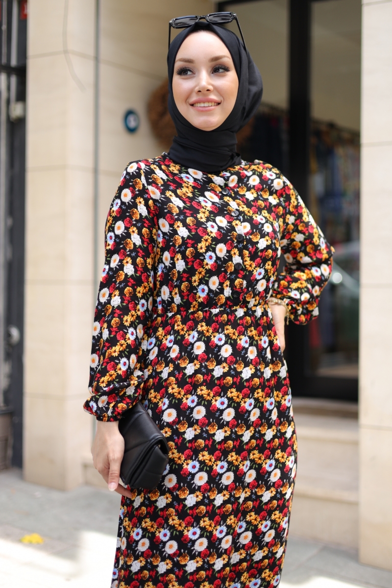 Mirana Siyah Viskon Elbise