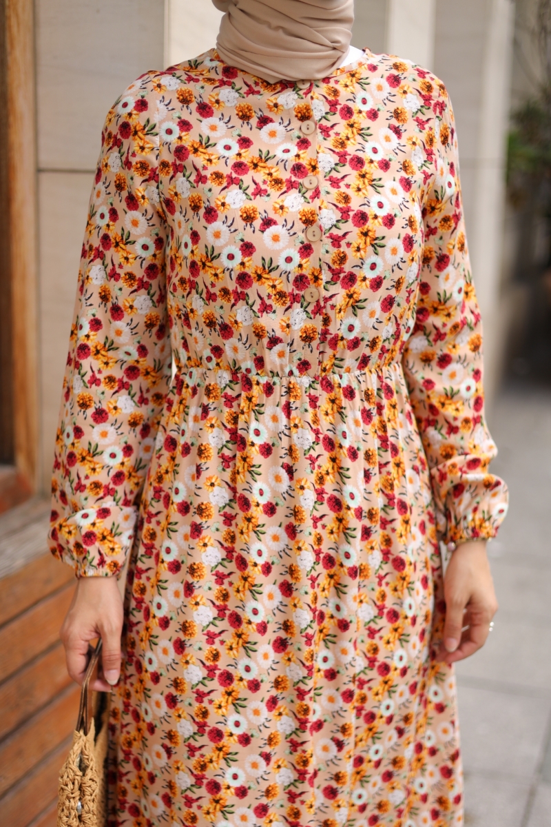 Mirana Turuncu Viskon Elbise