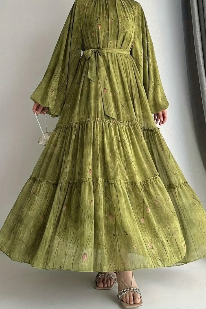 Missina Yeşil Şifon Elbise