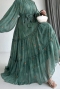 Missina Zümrüt Şifon Elbise