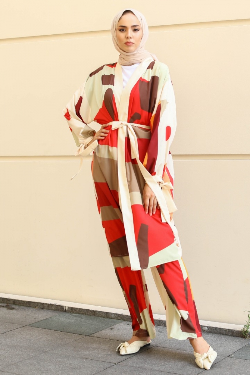 Mitra Bej Kimono Takım