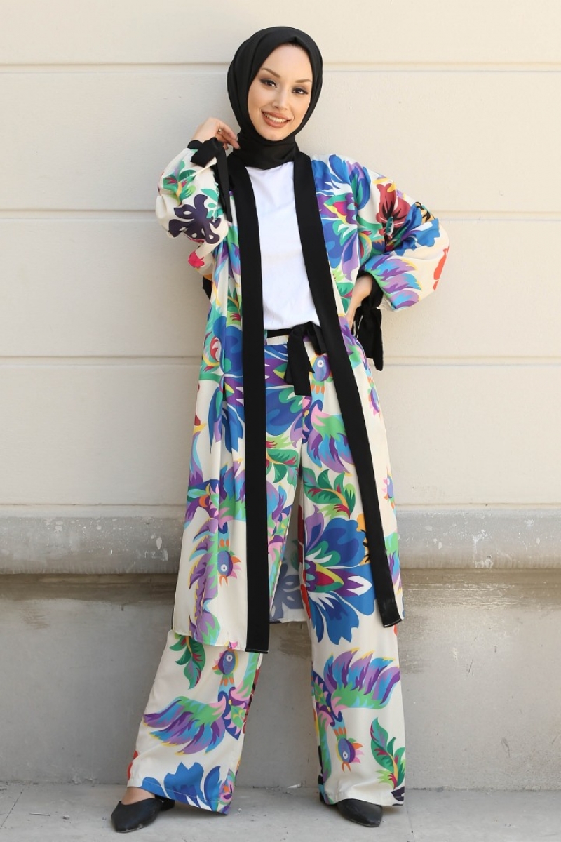 Mitra Siyah Kimono Takım