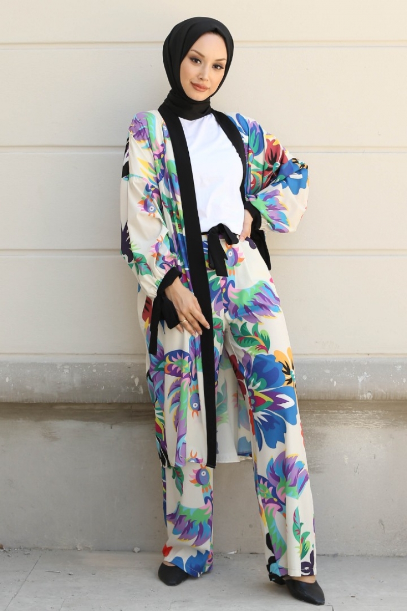 Mitra Siyah Kimono Takım