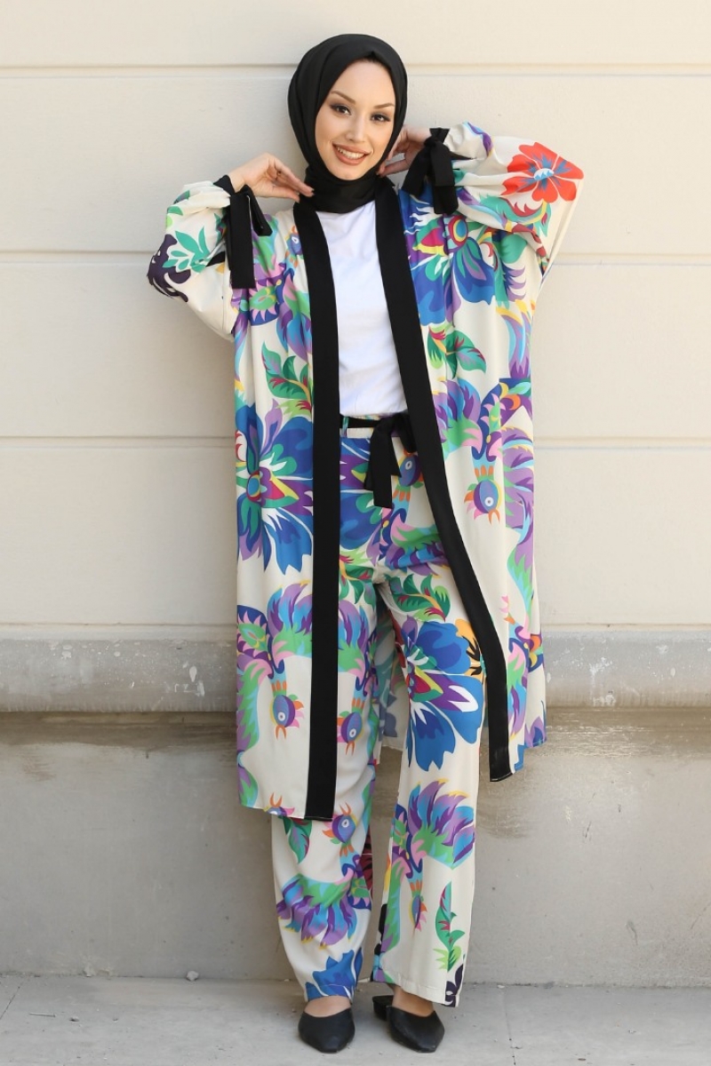 Mitra Siyah Kimono Takım