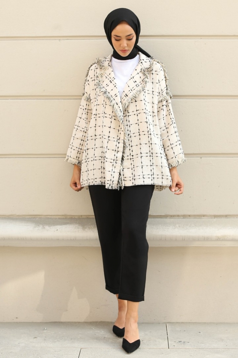 Monaco Ekru Tüvit Ceket