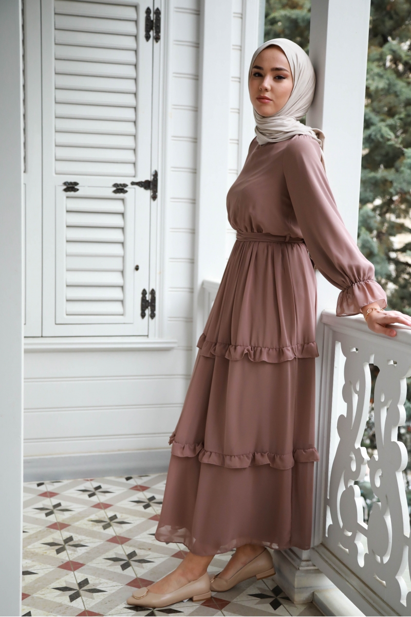 Monica Vizon Şifon Elbise