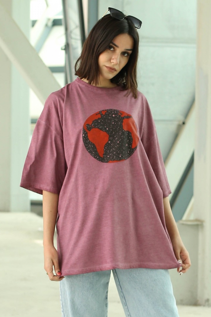 Moon Gül Kurusu T-Shirt