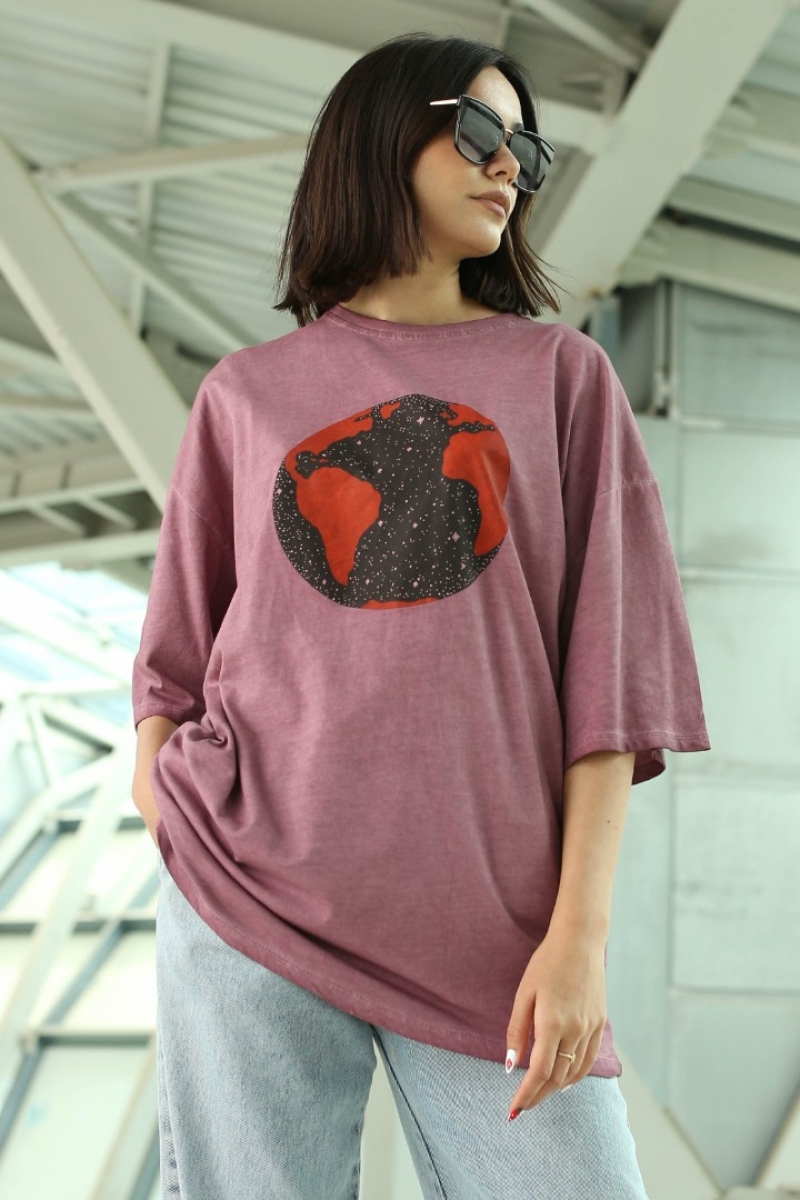 Moon Gül Kurusu T-Shirt