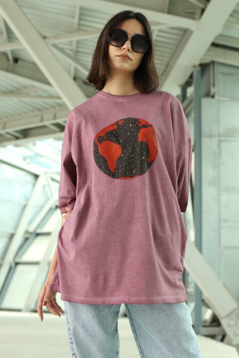 Moon Gül Kurusu T-Shirt