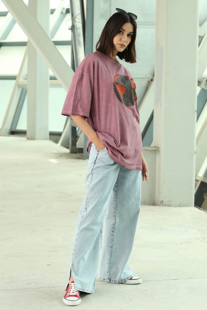 Moon Gül Kurusu T-Shirt