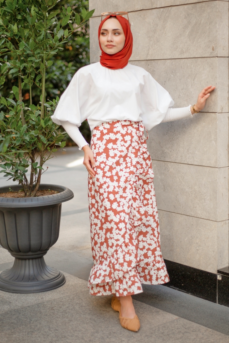 Naomi Kahverengi Etek