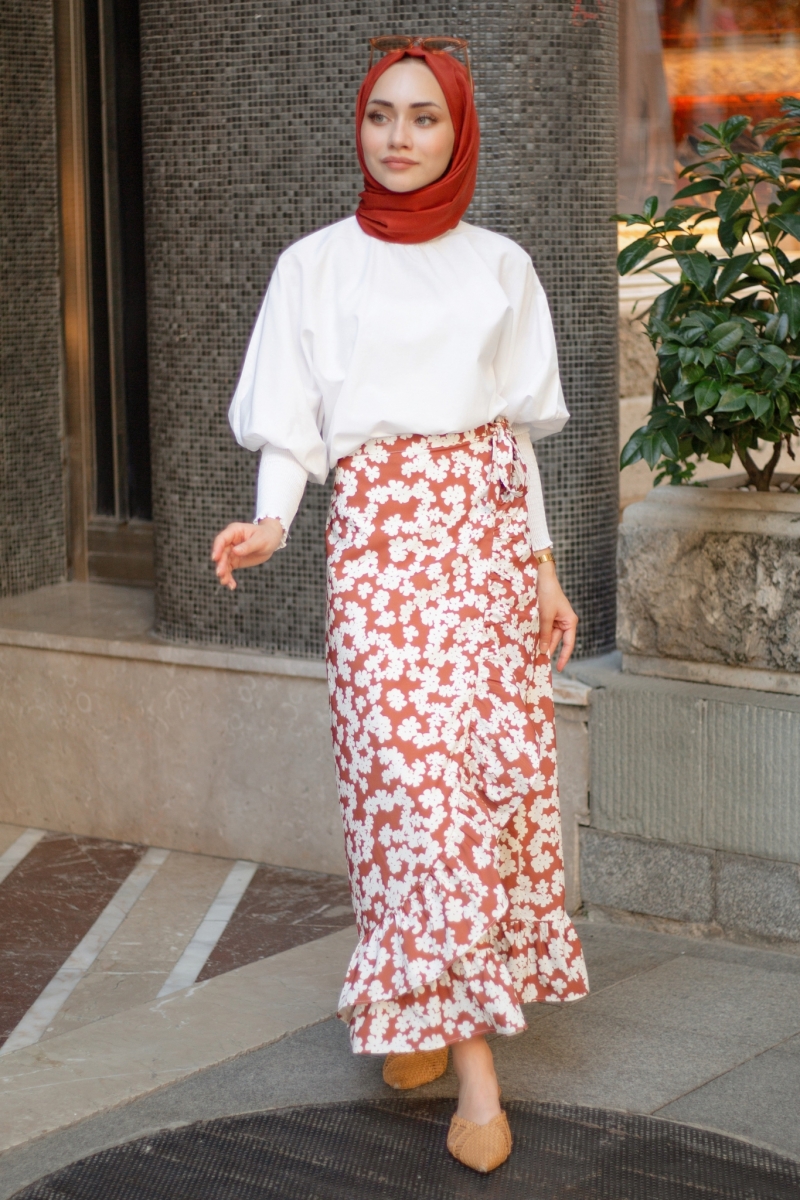 Naomi Kahverengi Etek