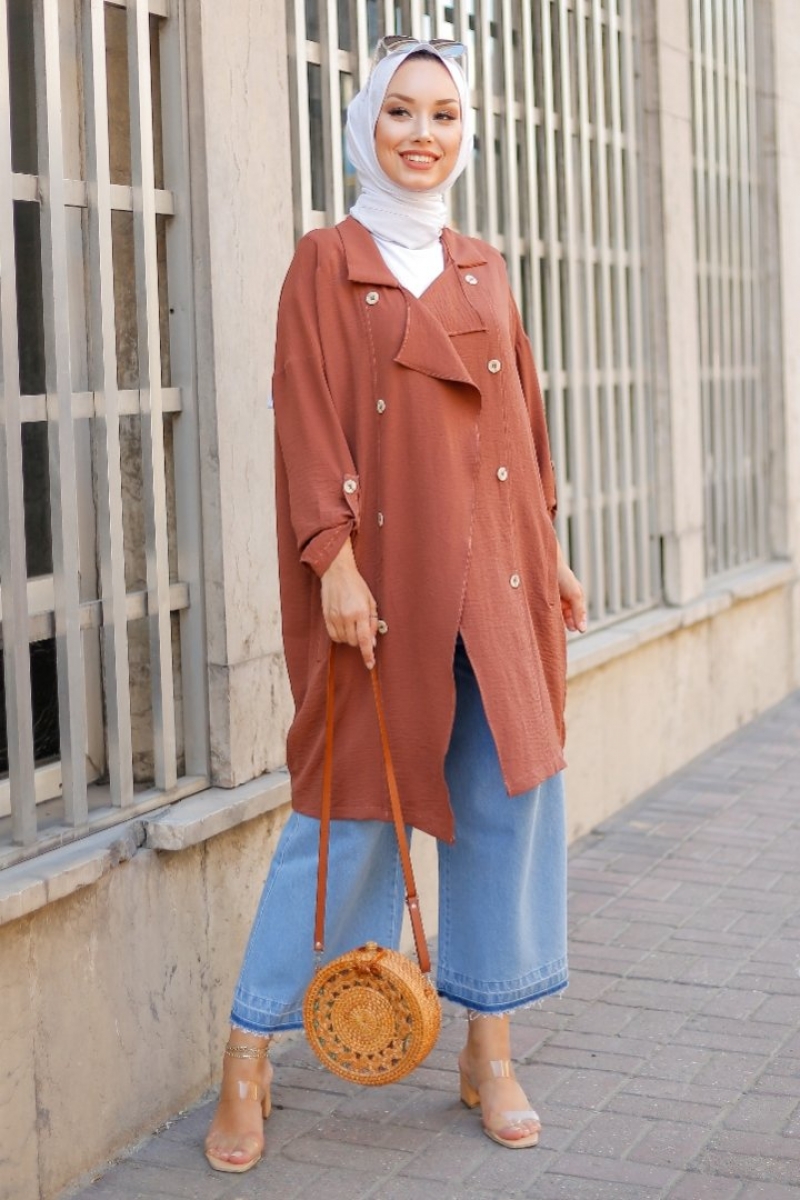 Nice Kahverengi Trenç