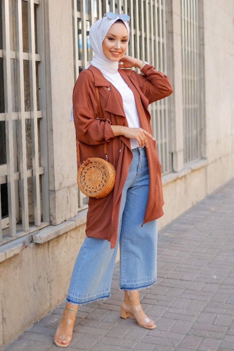 Nice Kahverengi Trenç