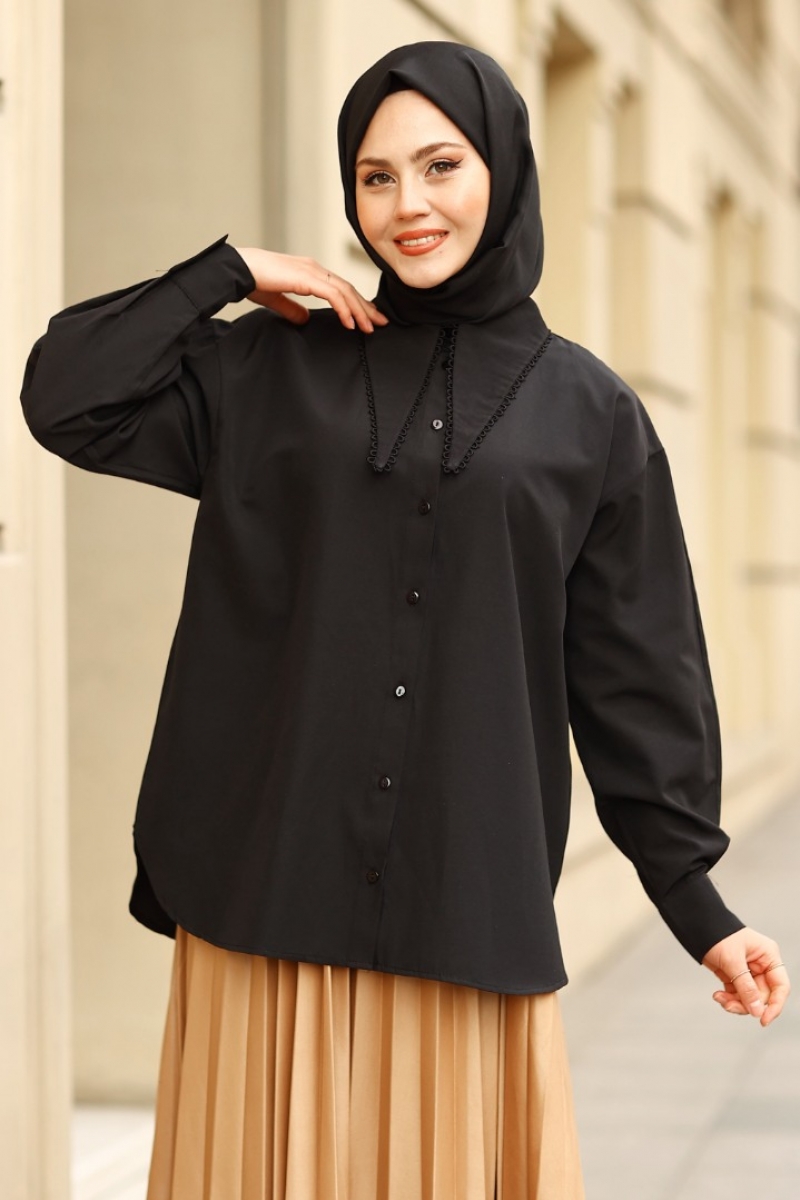 Nerissa Siyah Gömlek
