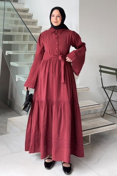 Neyla Bordo Elbise