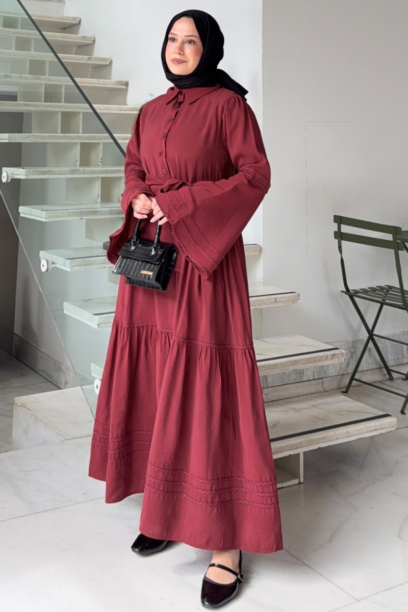 Neyla Bordo Elbise