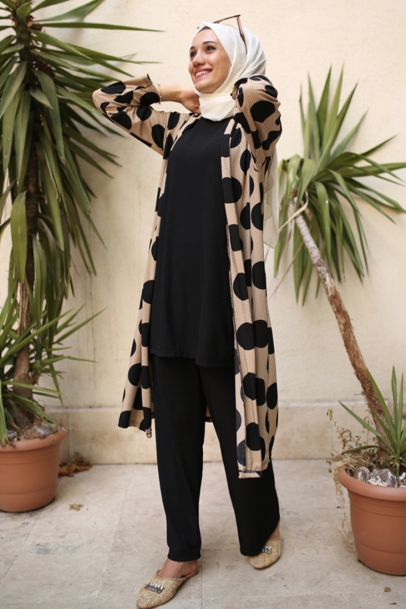 Okaliptüs Bej Elips Üçlü Takım