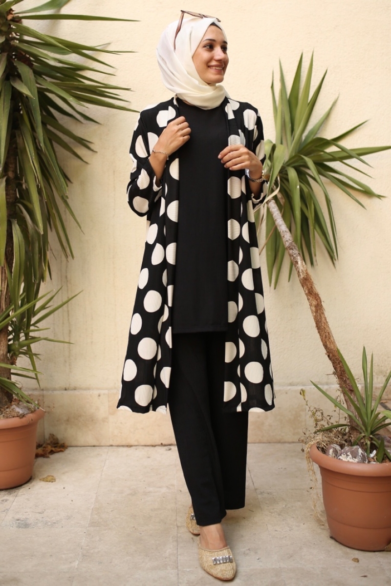 Okaliptüs Siyah Elips Üçlü Takım