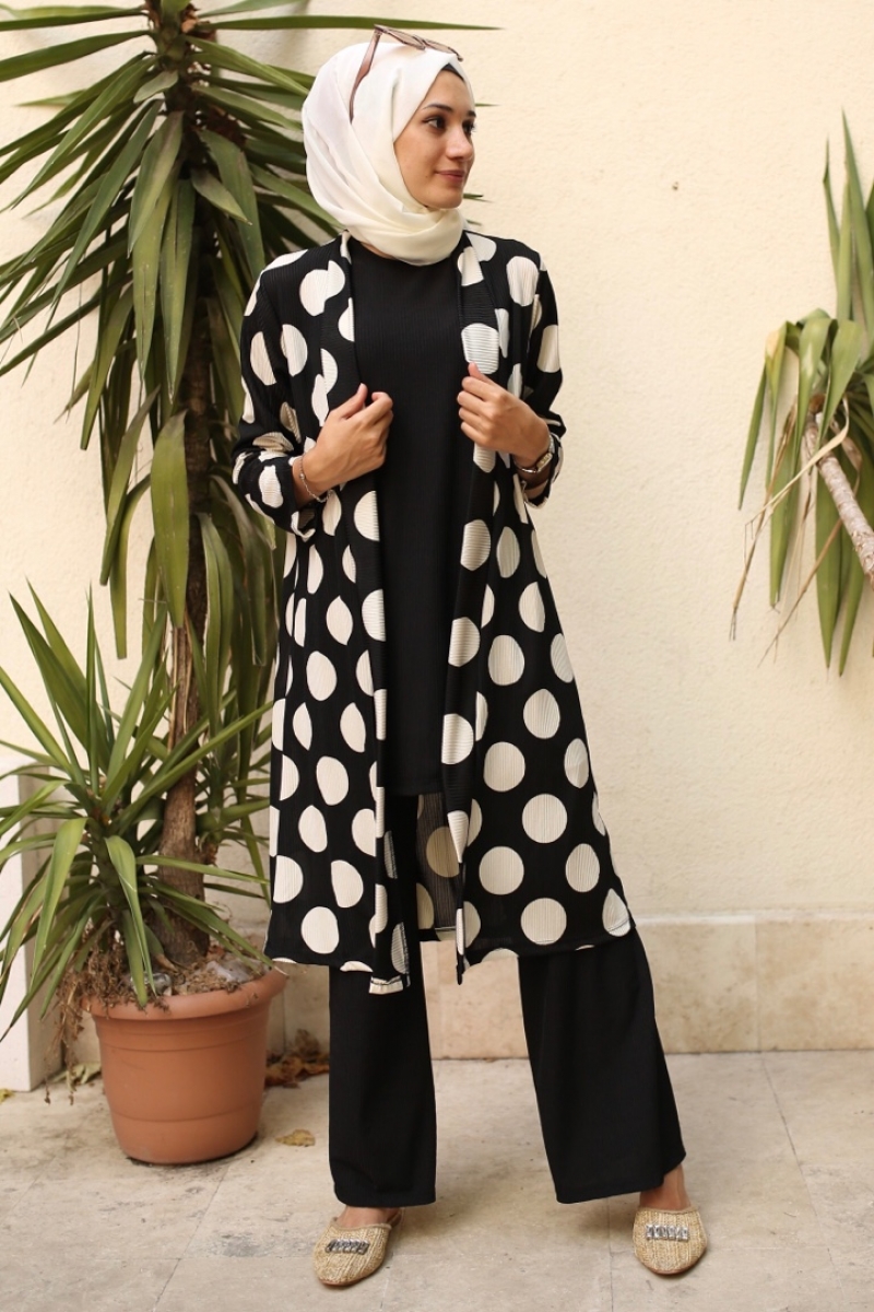 Okaliptüs Siyah Elips Üçlü Takım