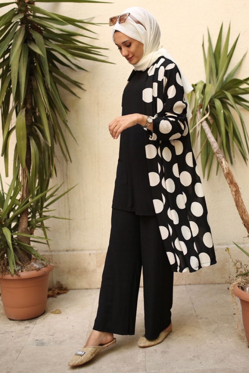 Okaliptüs Siyah Elips Üçlü Takım