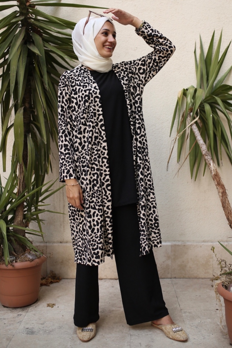 Okaliptüs Beyaz Leopar Üçlü Takım