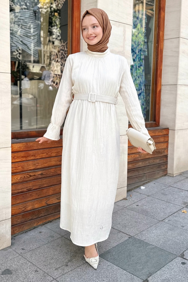 Ola Ekru Elbise