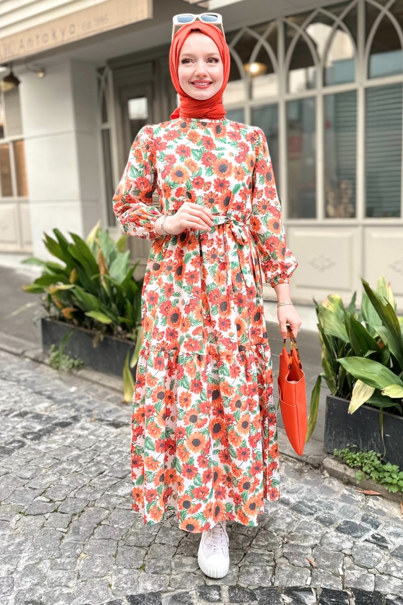 Oliya Turuncu Elbise