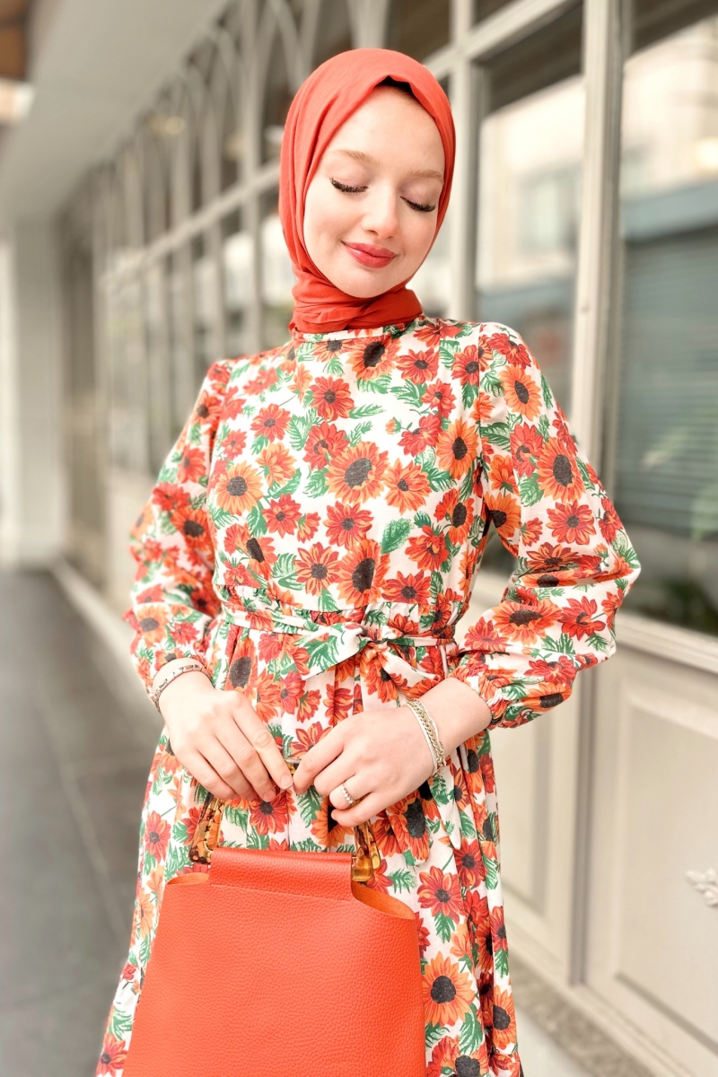 Oliya Turuncu Elbise