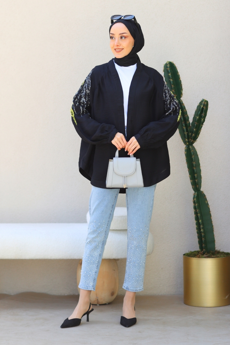 Olva Siyah Kimono