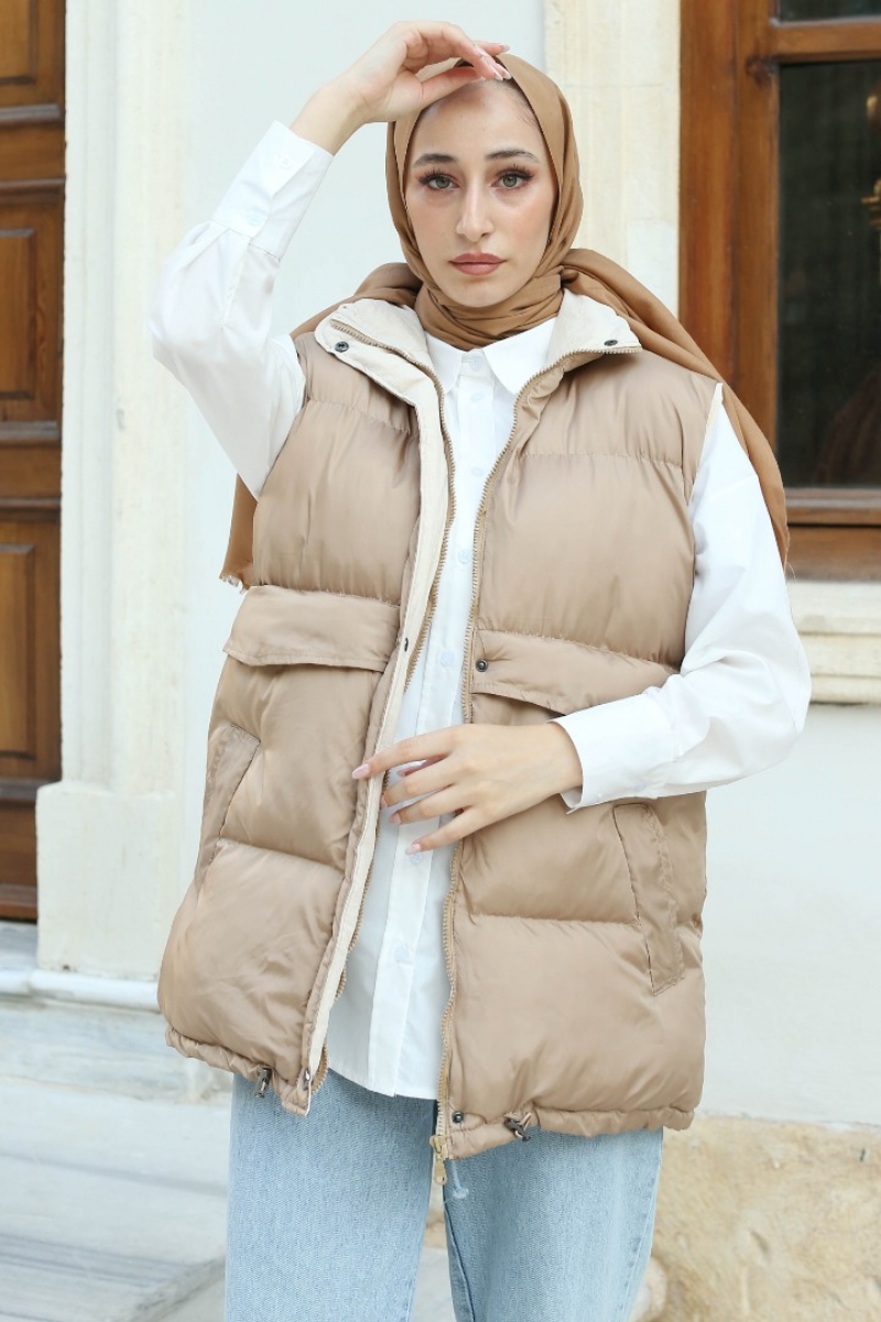 Orana Bej Şişme Yelek