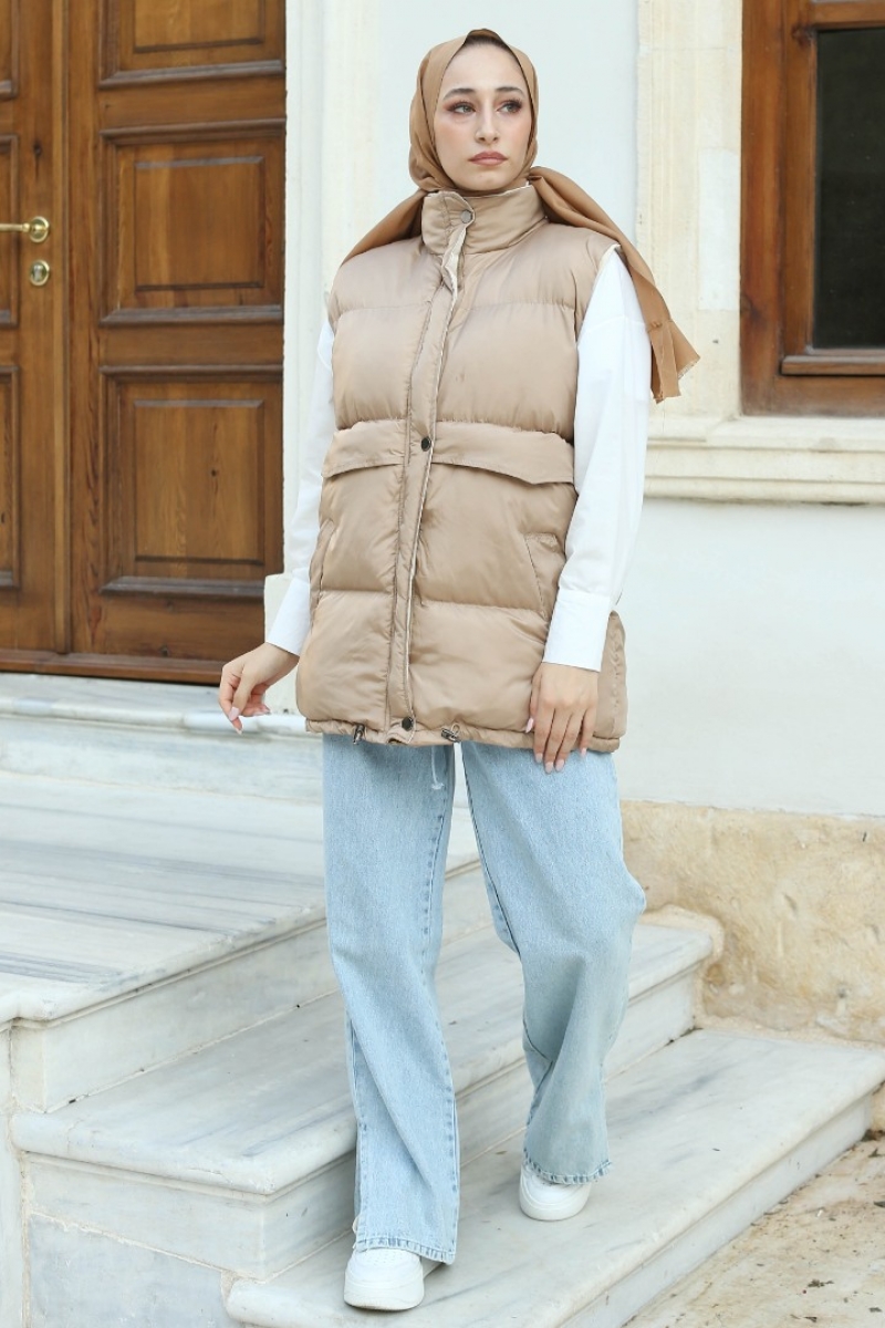 Orana Bej Şişme Yelek