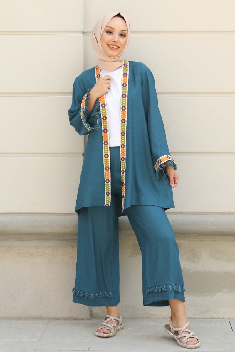 Orsina Petrol Kimona Takım