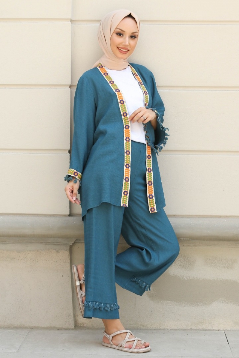 Orsina Petrol Kimona Takım