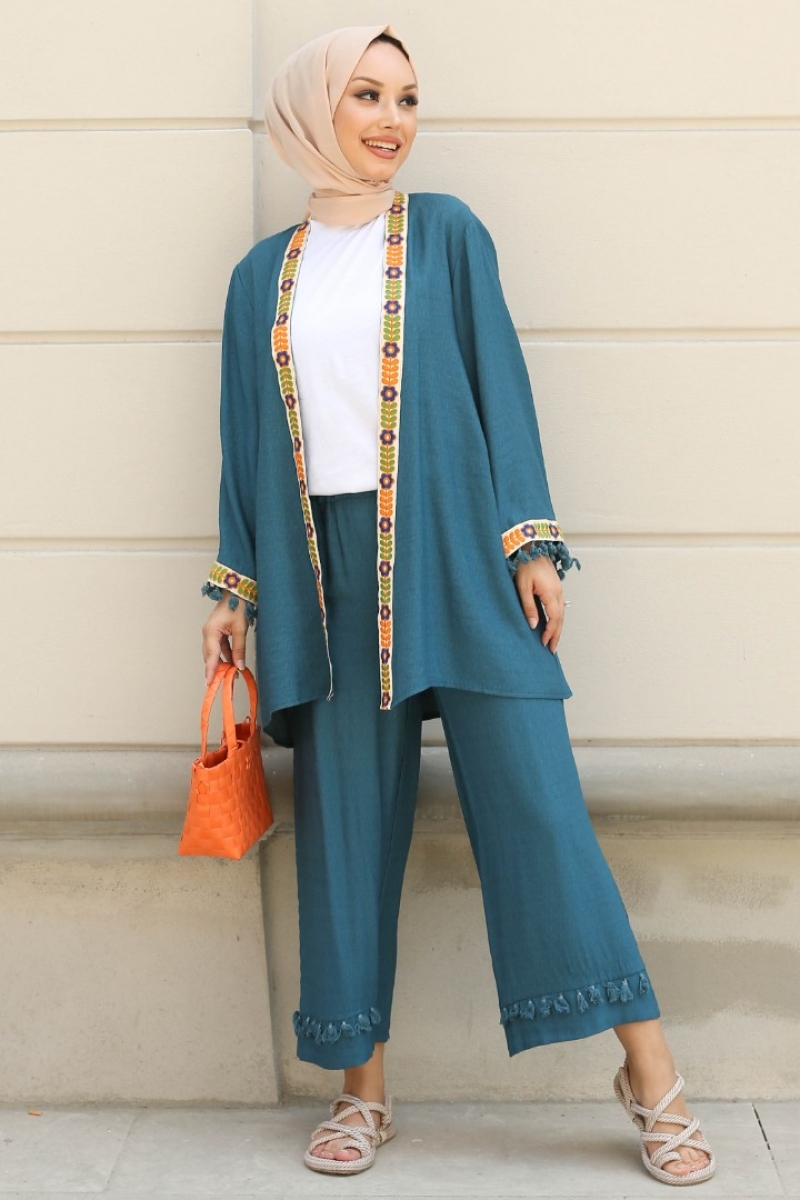 Orsina Petrol Kimona Takım