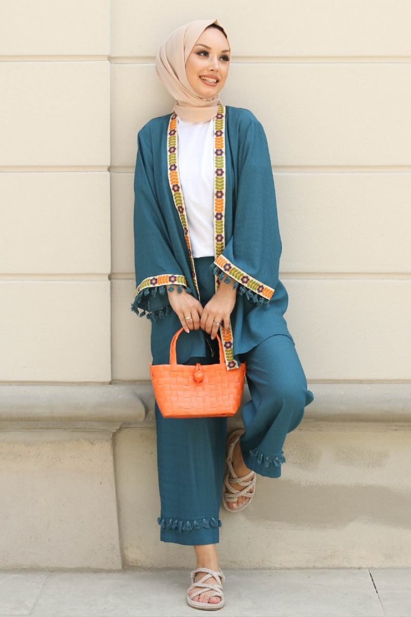 Orsina Petrol Kimona Takım