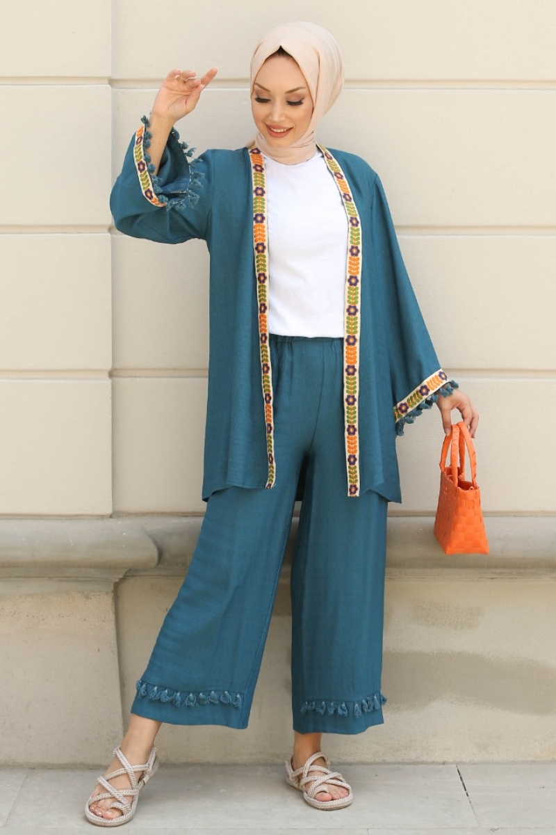 Orsina Petrol Kimona Takım