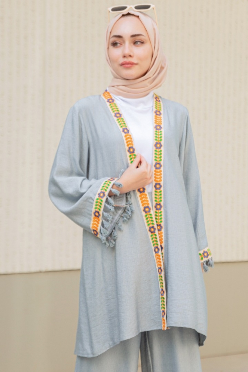 Orsina Gri Kimono Takım