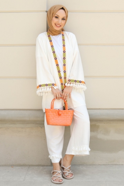 Orsina Beyaz Kimona Takım