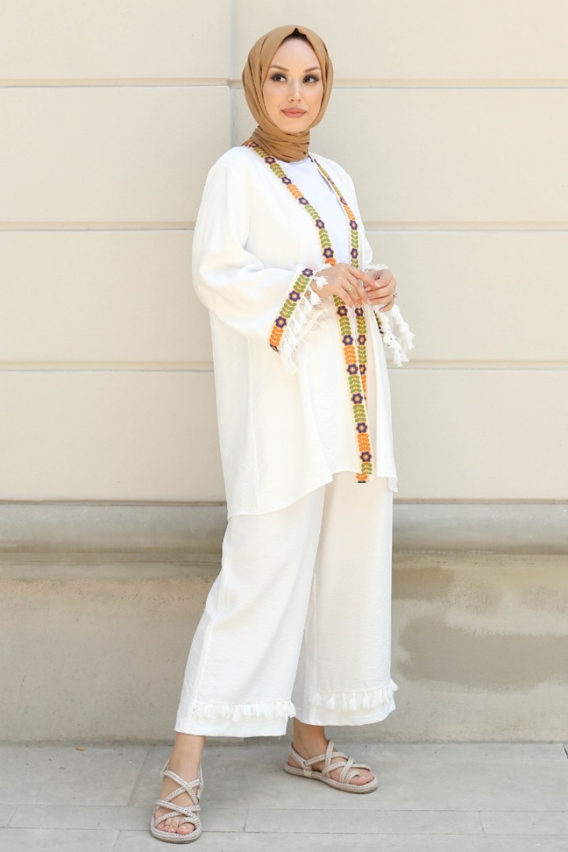 Orsina Beyaz Kimona Takım