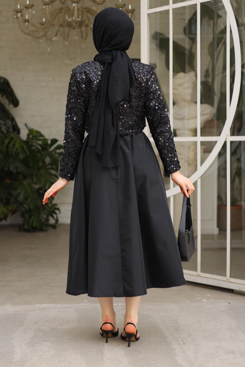 Oys Siyah Payetli Ceket